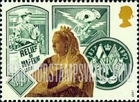 FindYourStampsValue: Great Britain (United Kingdom): Accession of Queen Victoria, 150th Anniversary - The Boer War, Guglielmo Marconi's Wireless Telegraph Communications linking Paris and London (1898), and Diamond Jubilee Emblem