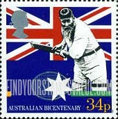 FindYourStampsValue: Great Britain (United Kingdom): Australia Bicentennial - Cricketer W.G.Grace