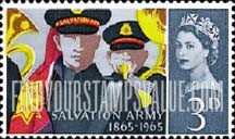 FindYourStampsValue: Great Britain (United Kingdom): Centenary of the Salvation Army - Salvation Army Band and "Blood and Fire" Flag