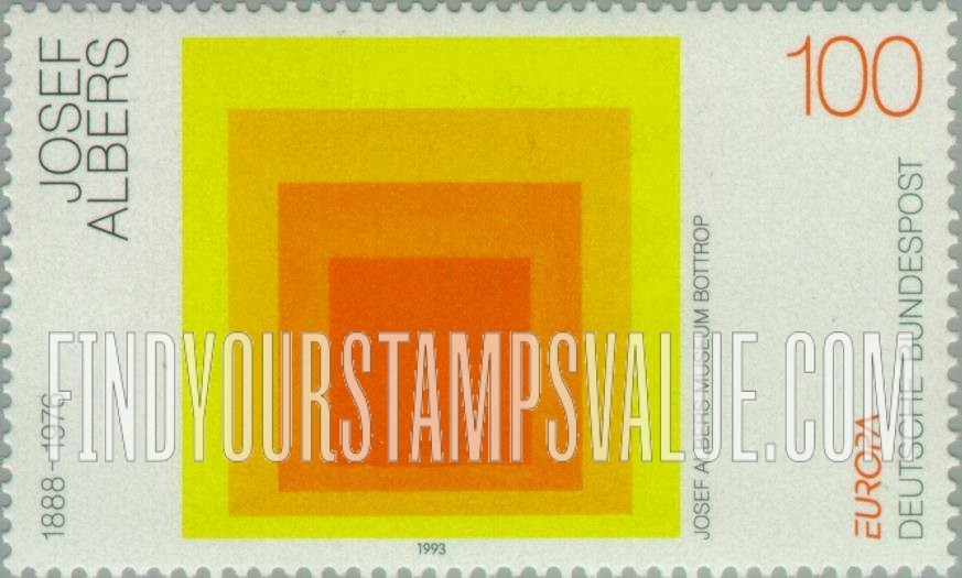 FindYourStampsValue: Contemporary Art: Homage to the Square, by Joseph Albers (1888-1976)