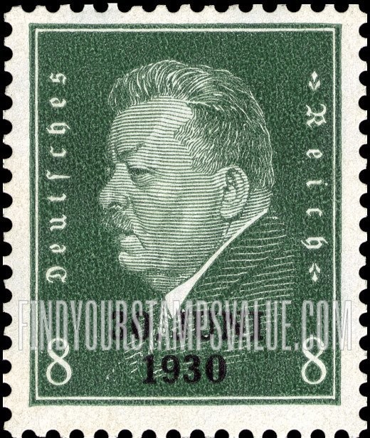 FindYourStampsValue: President Friedrich Ebert: Stamps of 1928 Overprinted