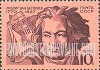 FindYourStampsValue: Russia: USSR - 200th Birth Anniversary of Ludwig van Beethoven, Composer
