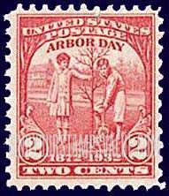 FindYourStampsValue: ARBOR DAY - Boy and Girl planting Tree