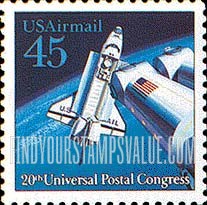 FindYourStampsValue: Air Post: 20th UPU CONGRESS - Futuristic Space Shuttle