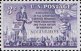 NEWSPAPER BOYS - Newspaper Boy, Torch and Group of Homes