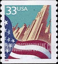 FindYourStampsValue: FLAG AND CITY, Coil stamp