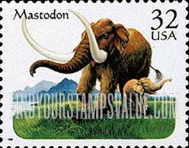 FindYourStampsValue: MASTODON - Prehistoric Animals