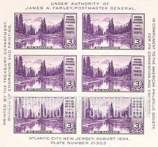 AMERICAN PHILATELIC SOCIETY - Mt. Rainier and Mirror Lake, Special Printing