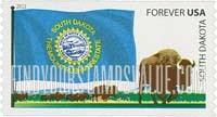 FindYourStampsValue: FLAGS OF OUR NATION - South Dakota, Self-Adhesive Coil stamp