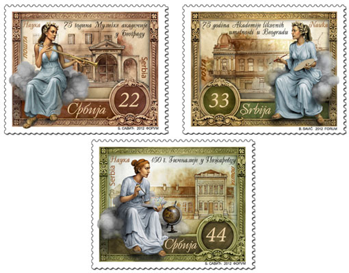 Science stamps from Serbia