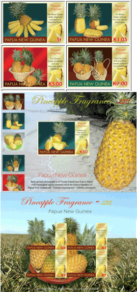 Pineapple Fragrance Stamps from Papua New Guinea