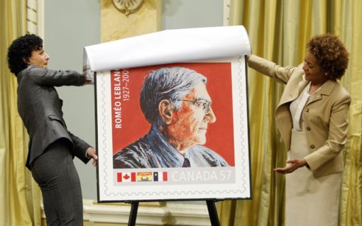 Romeo LeBlanc portrayed on new postage stamp