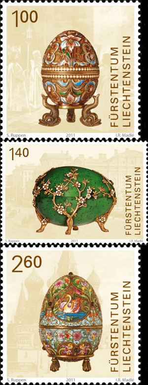 Decorative Eggs on Liechtenstein Post's Stamps