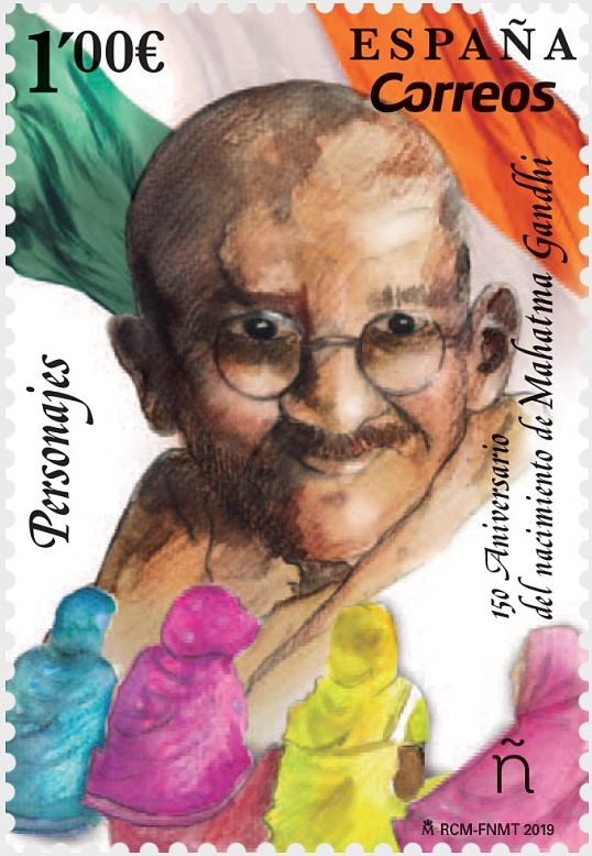 Correos honors Mahatma Gandhi with a colourful stamp
