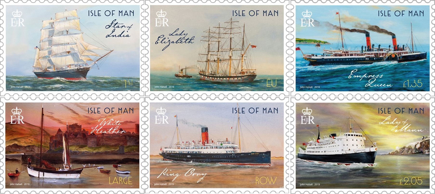 Maritime History II by John Halsall – six stamps introduced by Isle of Man Post