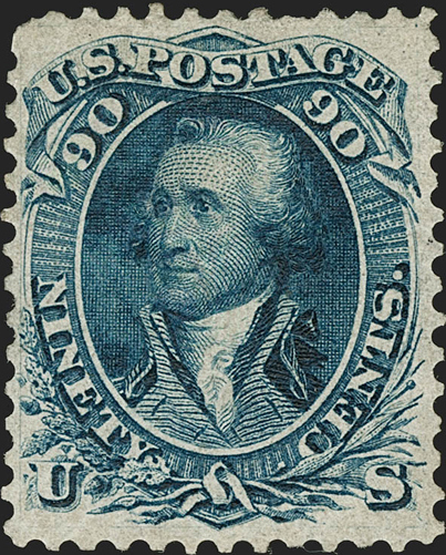 90c Blue First Design stamp is to reach $50,000 at Siegel auction