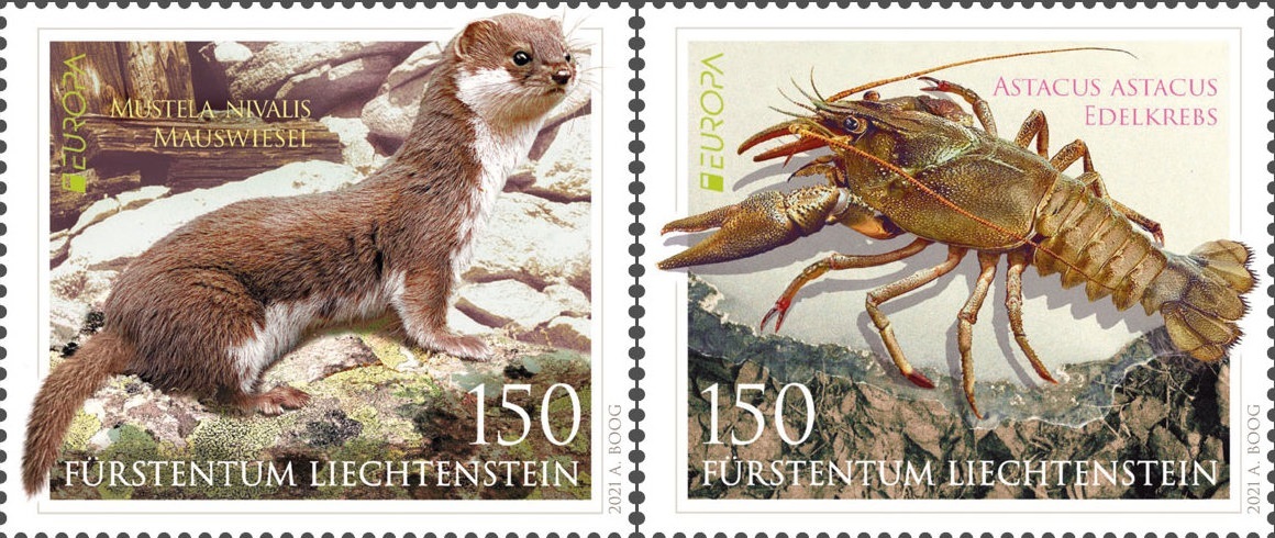 Liechtenstein Post introduced two Europa 2021 “Endangered Species” stamps!
