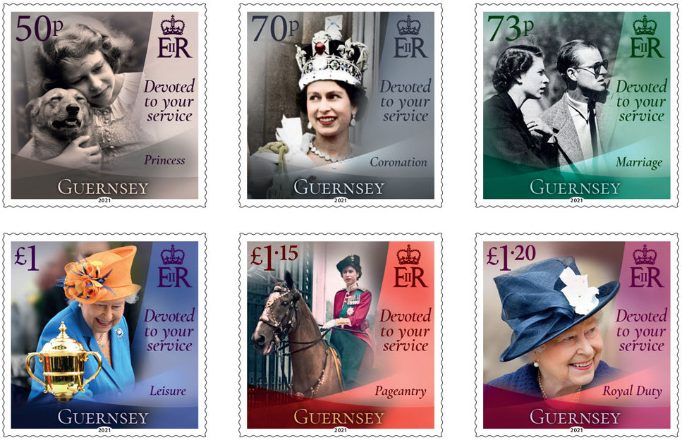Guernsey Post celebrates Queen Elizabeth II's 95th birthday with six stamps!