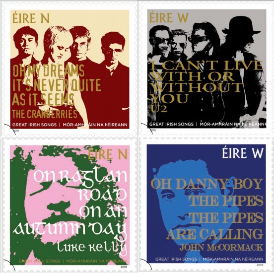 Great Irish songs – four stamps introduced by An Post