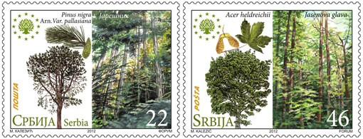 European Nature Protection stamp issue from Serbia
