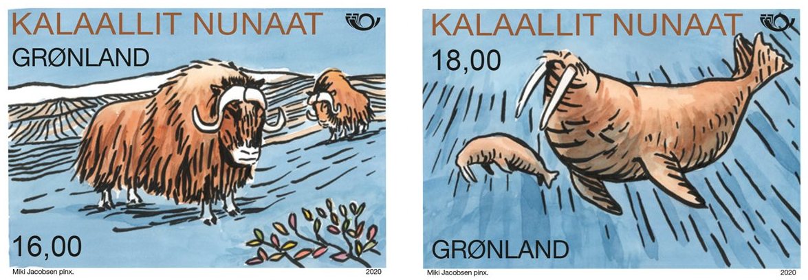 Mammals of Scandinavia – two great stamps released by Greenland Post!