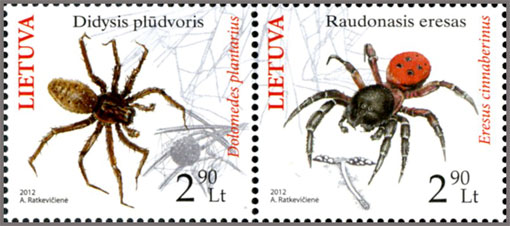Endangered Spiders on New Lithuanian Postage Stamps