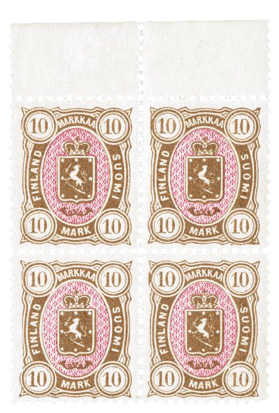 10m brown and rose stamp, 1885
