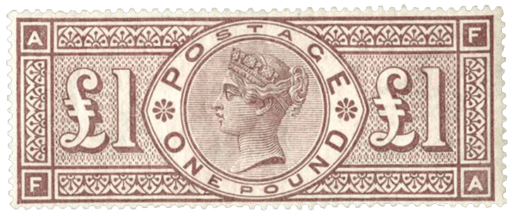 £1 brown-lilac stamp, 1884