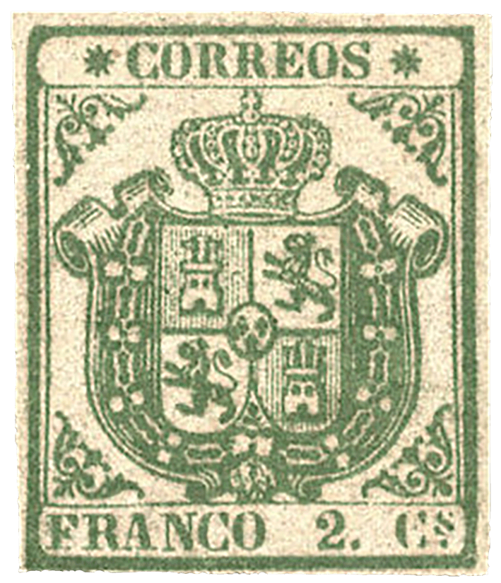 Sello verde del escudo de armas de 2c, 1854