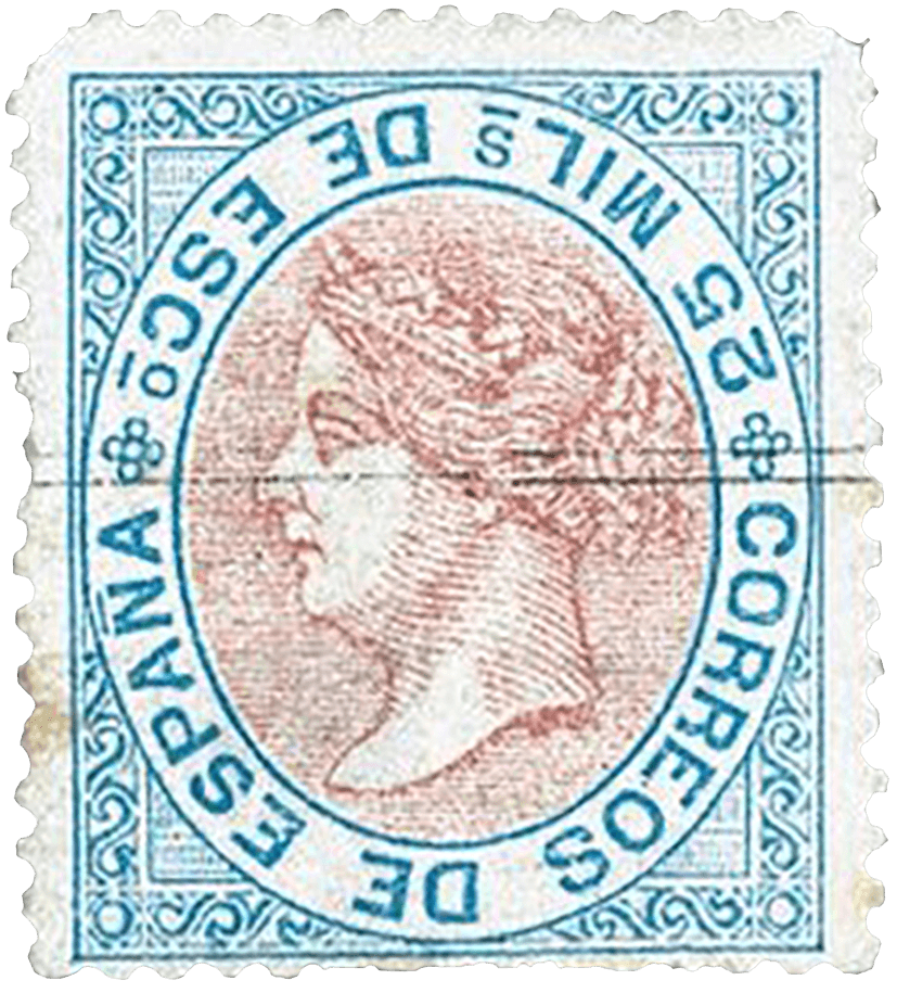 Marco azul y rosa invertido de 25m, 1867