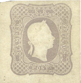 1kr gray lilac newspaper stamp , 1861