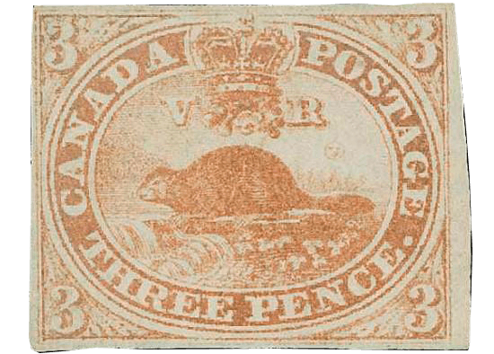 3d vermillion stamp, 1851
