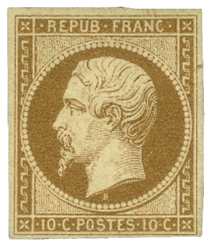 10c Napoleon III stamp, 1852