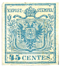 45c Lombardy Venetia stamp, 1850