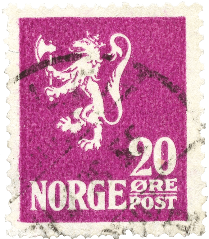 20o deep violet Lion Rampant stamp, 1922