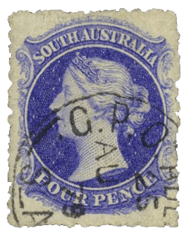 Sello de la Reina Victoria 3d sobre 4d ultramarino, 1872