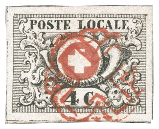 Vaud 4 stamp, 1849