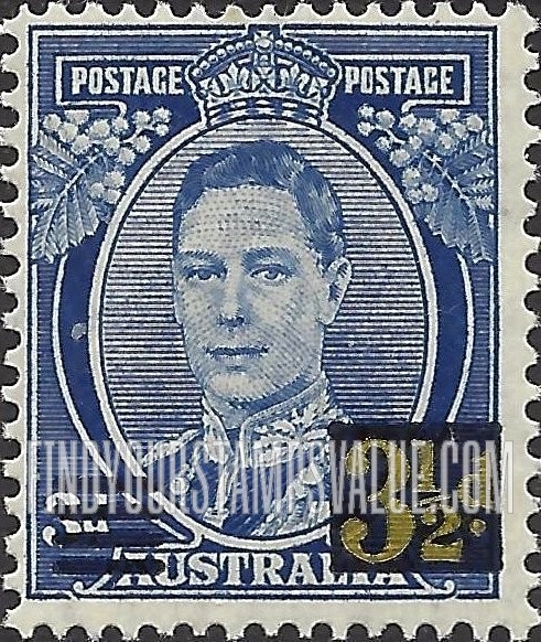 FindYourStampsValue: King George VI: Surcharged in Blue and Yellow
