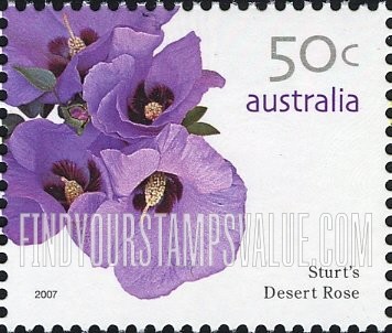 FindYourStampsValue: Flowers: Sturt’s desert rose