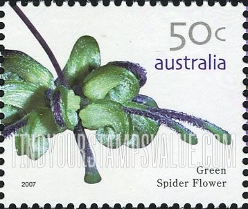 FindYourStampsValue: Flowers: Green spider flower