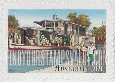 FindYourStampsValue: Murray River Shipping, 150th Anniversary: Pyap