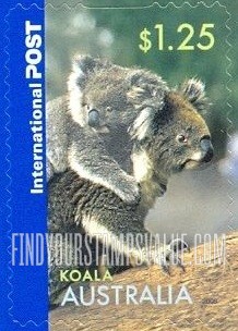 FindYourStampsValue: Animals: Koala, vertical