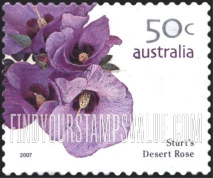 FindYourStampsValue: Flowers: Sturt’s desert rose