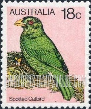 FindYourStampsValue: Spotted catbird, vertical: Bird Type of 1978