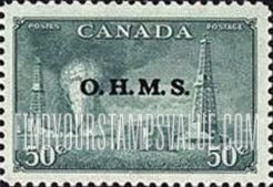 FindYourStampsValue: Official Stamps - Oil Wells, Alberta overprinted in black
