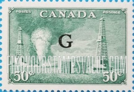 FindYourStampsValue: Official Stamps - Oil Wells, Alberta overprinted in black