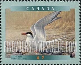 FindYourStampsValue: Bird Type of 1996: Arctic tern