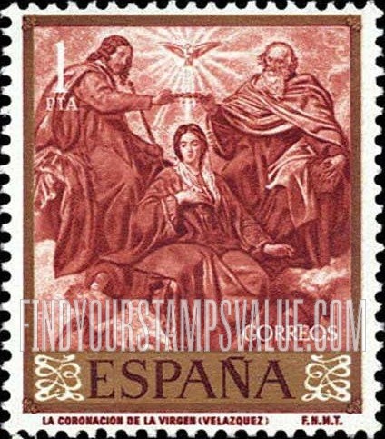 FindYourStampsValue: Velazquez Paintings: The Coronation of Our Lady