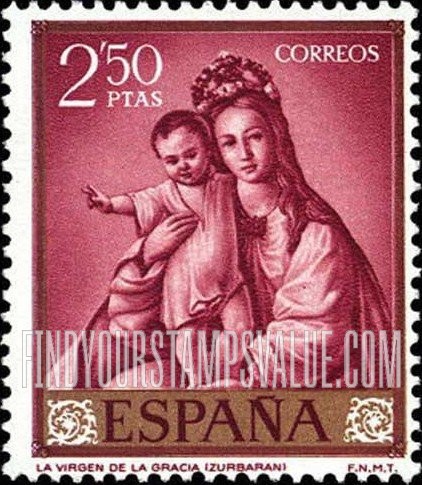 FindYourStampsValue: Zurbaran Paintings: Virgin of Grace