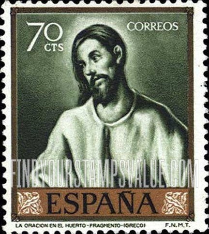 FindYourStampsValue: El Greco Paintings: Head of Christ
